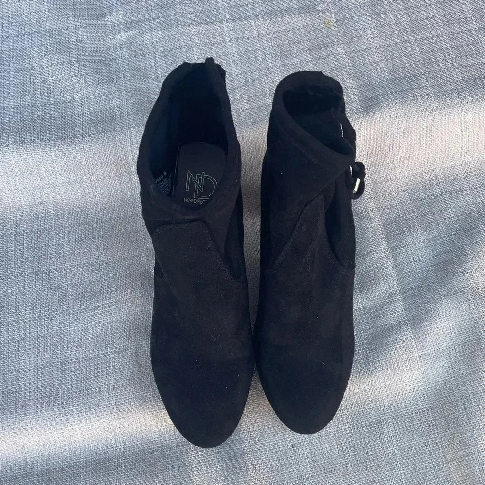 Women's Suede Black Booties - Sz. 8